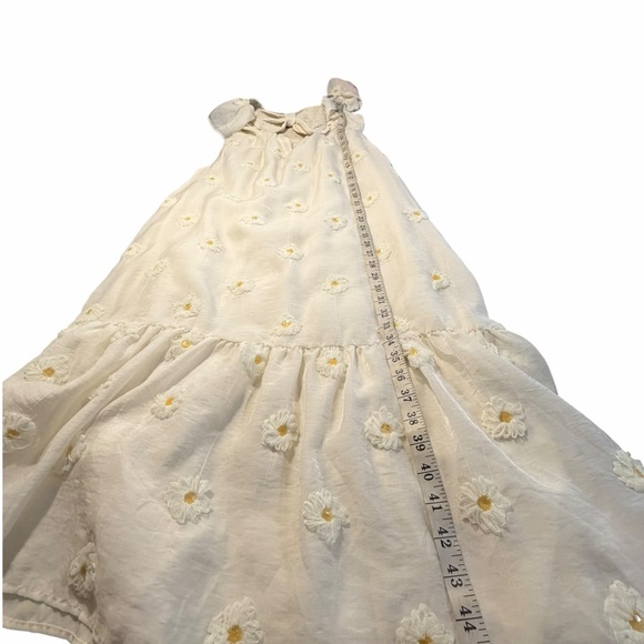 Storia Cream Floral Eyelet Maxi Dress with Bow Front Ruffle Straps Lrg - Picture 10 of 13